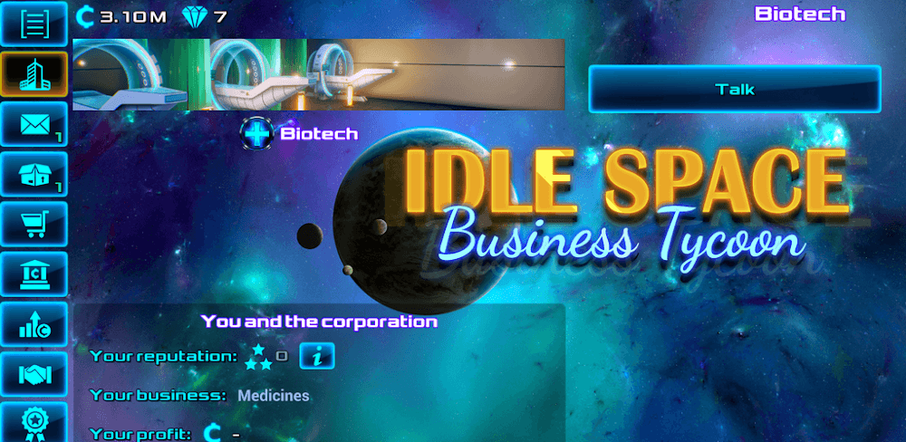 Cover Image of Idle Space Business Tycoon v2.1.50 MOD APK (Unlimited Money, VIP)